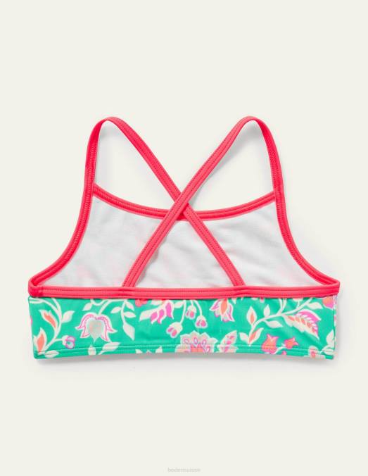 Boden vêtements cachemire vert tropical filles haut de bikini à motif LB2X3123
