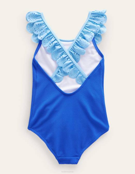 Boden vêtements cobalt filles maillot de bain à volants et broderie LB2X3237