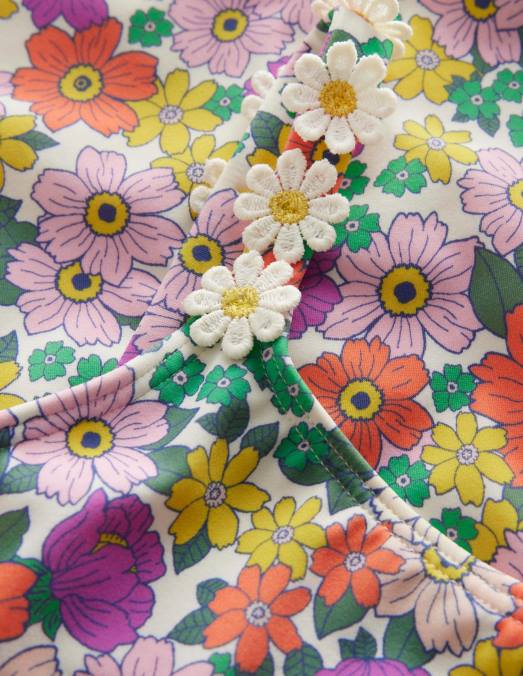 Boden vêtements floral d'orchidée ivoire et rayonnante filles maillot de bain à bretelles marguerites LB2X2797