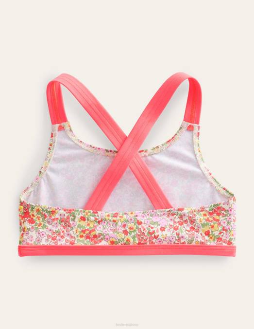 Boden vêtements gousse de vanille le printemps floral filles haut de bikini croisé dans le dos LB2X3184