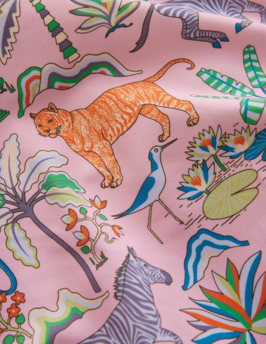 Boden vêtements jardin tropical rose camée filles maillot de bain imprimé à manches bouffantes LB2X3163