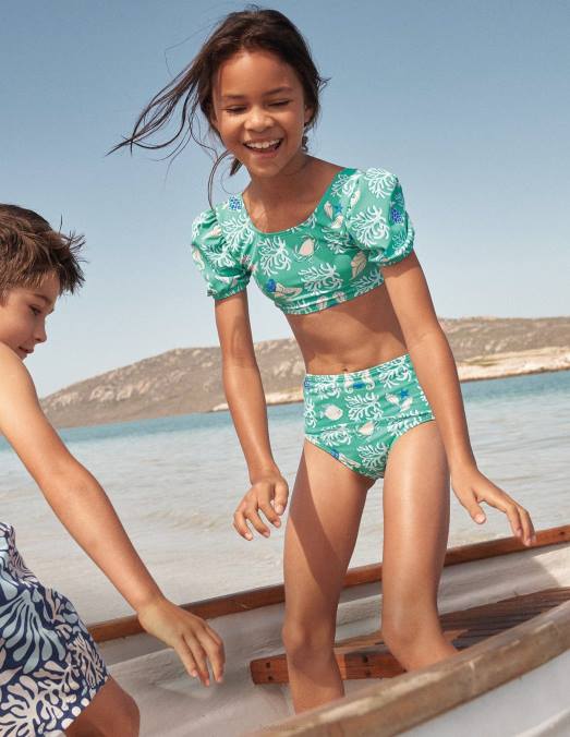 Boden vêtements lagon de printemps tropical filles bikini à manches bouffantes LB2X2902