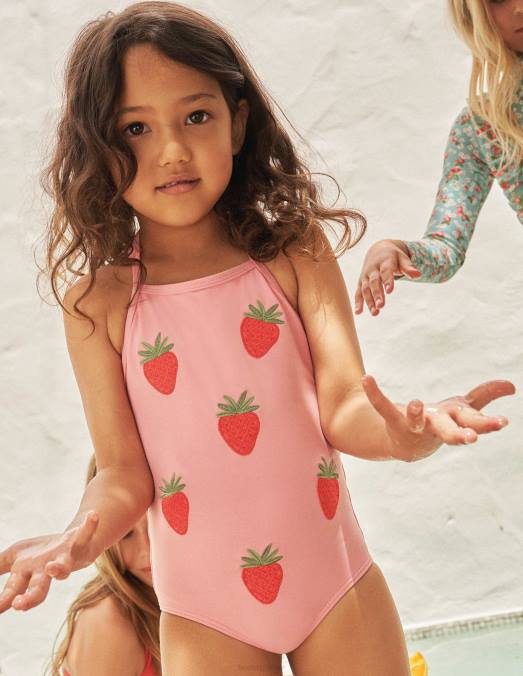 Boden vêtements limonade rose filles maillot de bain à fruits appliqués LB2X2789