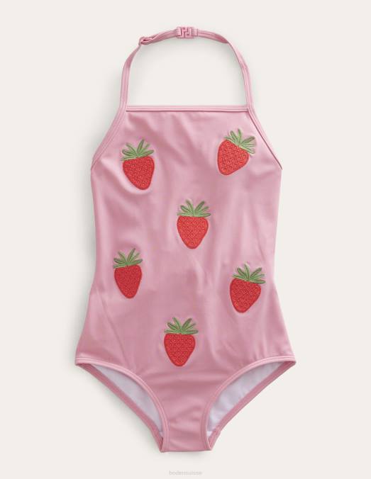 Boden vêtements limonade rose filles maillot de bain à fruits appliqués LB2X2789