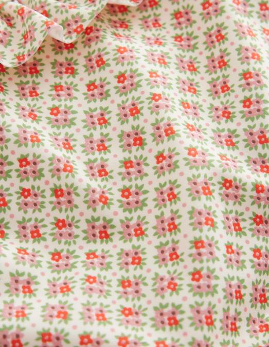 Boden vêtements micro-fleurs gousse de vanille filles maillot de bain à volants et lien au dos LB2X2811