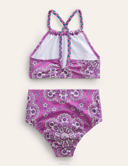Boden vêtements orchidée rayonnante, marguerite étourdie filles bikini à boucle dans le dos LB2X2756