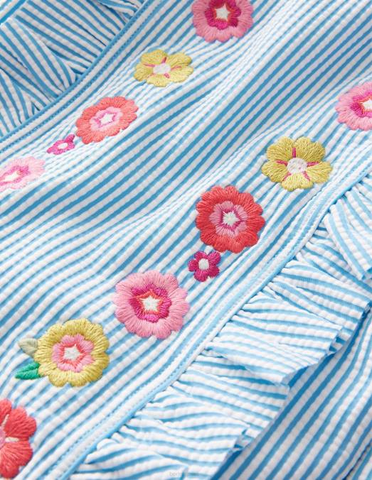 Boden vêtements planche de surf ivoire à rayures bleues filles maillot de bain à protection solaire brodé LB2X2799