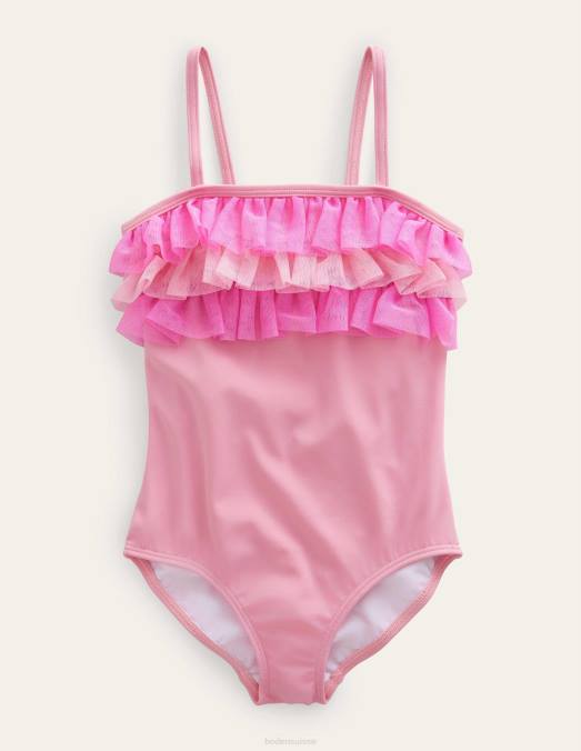Boden vêtements rose néon filles maillot de bain à volants en tulle LB2X2904