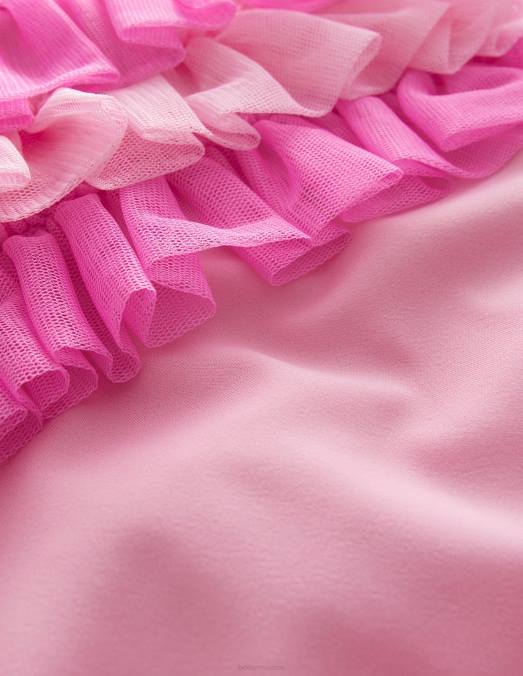 Boden vêtements rose néon filles maillot de bain à volants en tulle LB2X2904