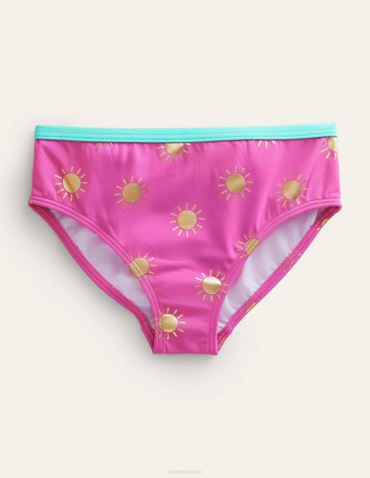 Boden vêtements soleils chatouillés en feuille d'or rose filles bas de bikini à motif LB2X2897