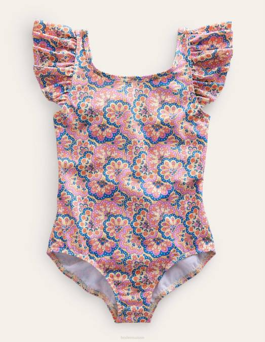 Boden vêtements sorbet pêche lupin cachemire filles maillot de bain à manches flottantes LB2X2840