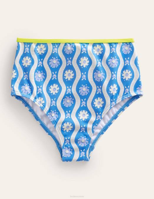 Boden vêtements vague de marguerite bleue de Penzance filles bas de bikini taille haute LB2X3101