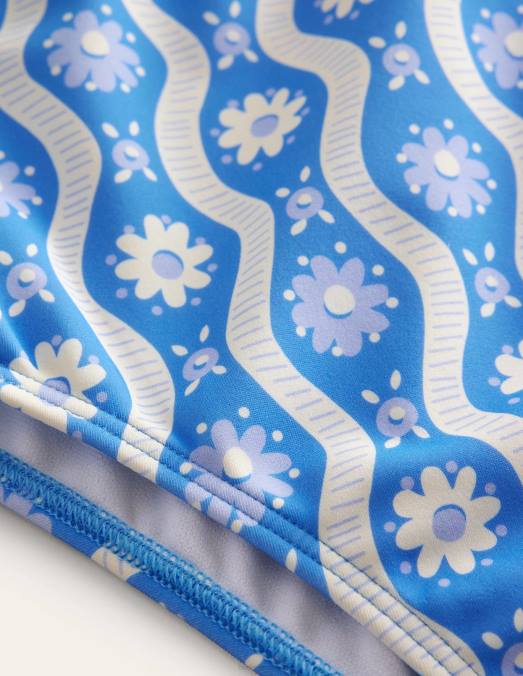 Boden vêtements vague de marguerite bleue de Penzance filles bas de bikini taille haute LB2X3101