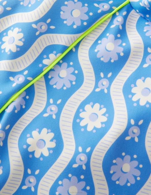 Boden vêtements vague de marguerite bleue de Penzance filles gilet anti-éruption à motif LB2X3251