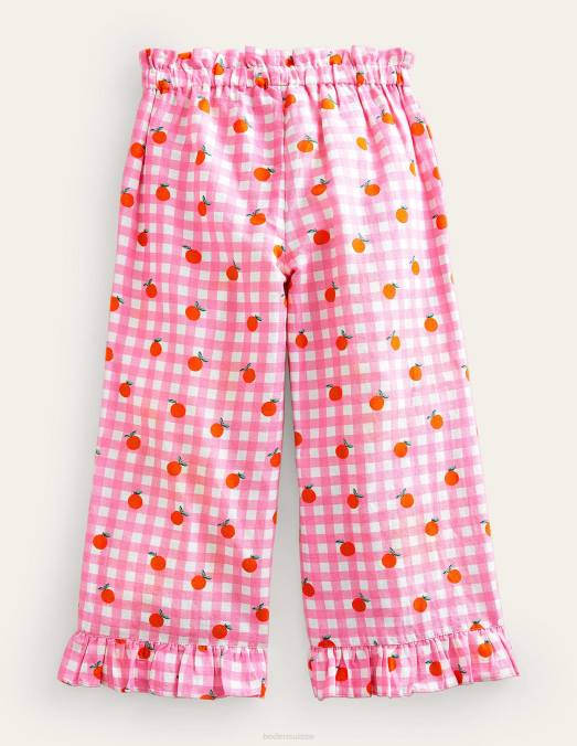 Boden vêtements azalée et oranges vanille filles pantalon large à volants LB2X2640