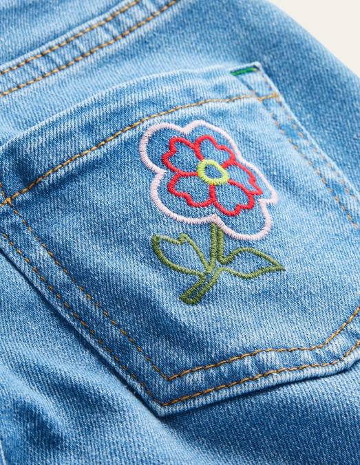 Boden vêtements broderie vintage légère filles jean évasé à jambe droite LB2X3064