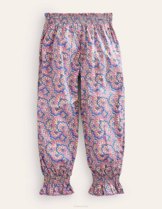 Boden vêtements cachemire lupin et pêche filles pantalon imprimé à jambe ballon LB2X2679