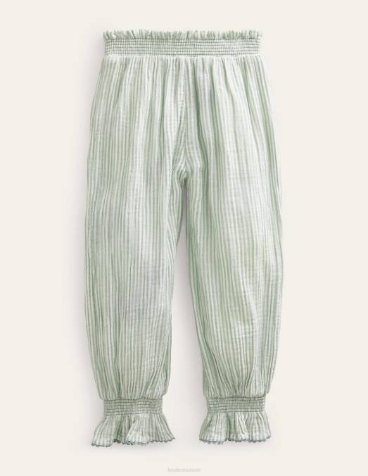 Boden vêtements coutil brodé vert filles pantalon ballon brodé LB2X3027