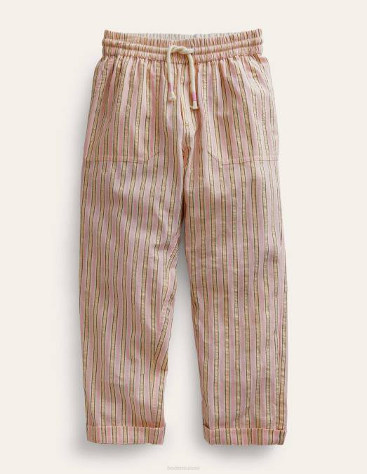 Boden vêtements lilas et rayures métallisées filles pantalon à rayures LB2X2653