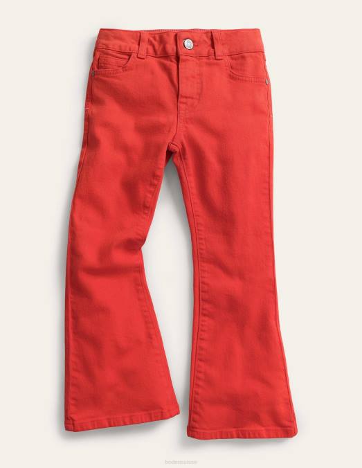 Boden vêtements mandarine rouge filles jean évasé LB2X2646