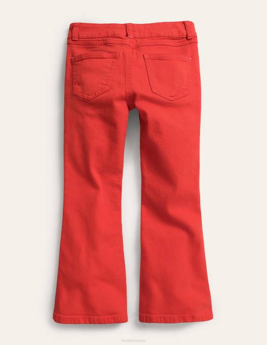 Boden vêtements mandarine rouge filles jean évasé LB2X2646