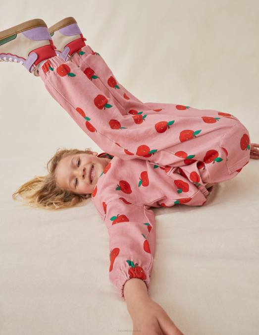 Boden vêtements pommes rose amande filles jogger imprimé LB2X798