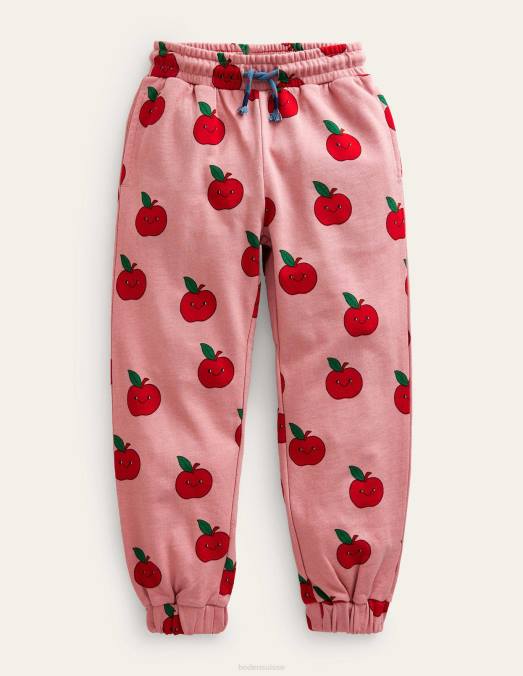 Boden vêtements pommes rose amande filles jogger imprimé LB2X798