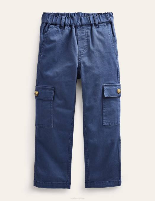 Boden vêtements robot bleu filles pantalon cargo raccourci LB2X2708