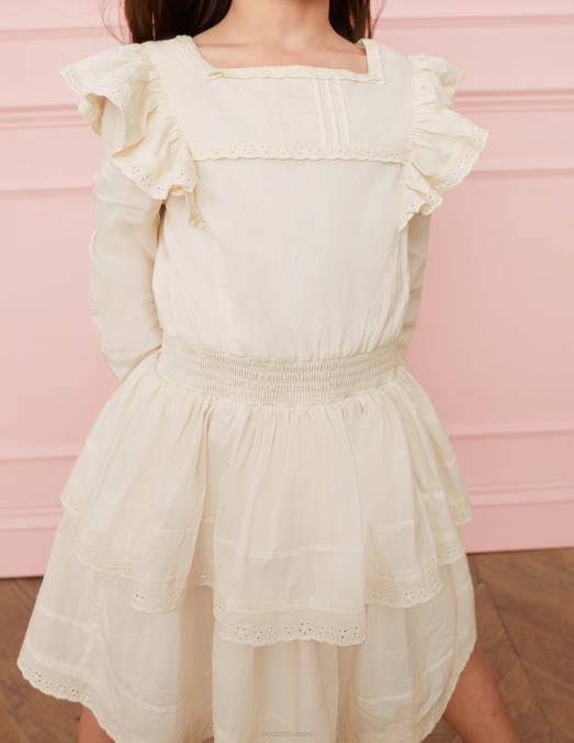 Boden vêtements Ivoire filles robe en dentelle tissée LB2X2960