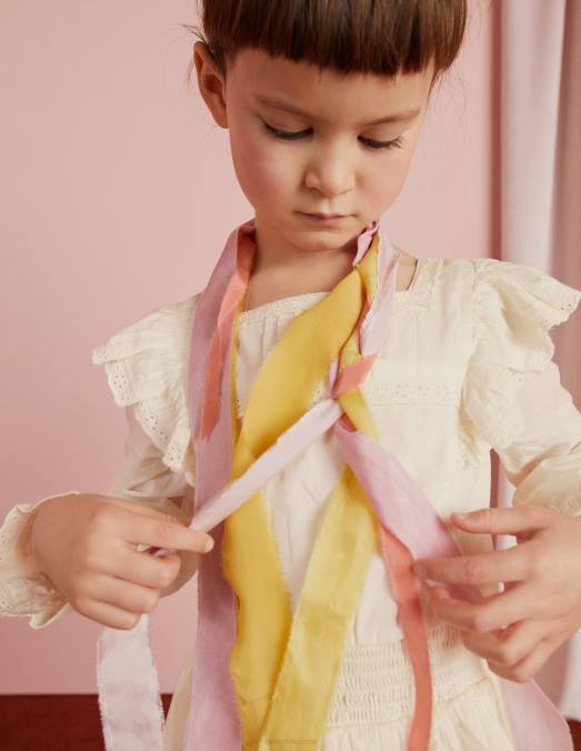 Boden vêtements Ivoire filles robe en dentelle tissée LB2X2960