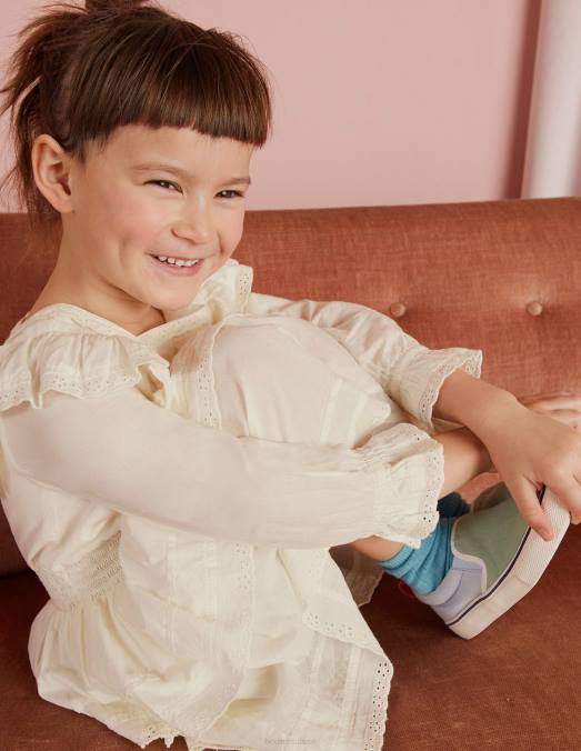 Boden vêtements Ivoire filles robe en dentelle tissée LB2X2960