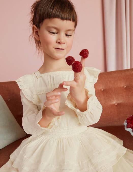 Boden vêtements Ivoire filles robe en dentelle tissée LB2X2960