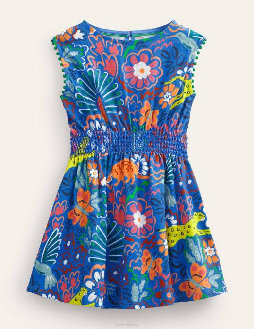 Boden vêtements animaux bleu élisabéthain filles robe de vacances imprimée LB2X2816
