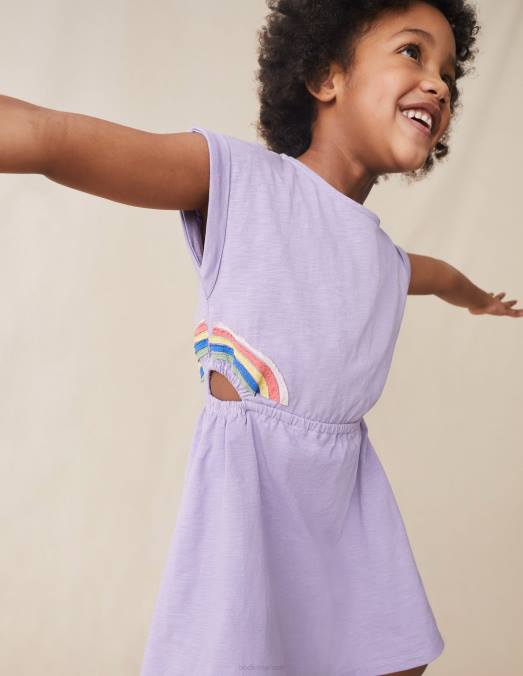 Boden vêtements arc-en-ciel brumeux de lavande filles robe découpée LB2X3075