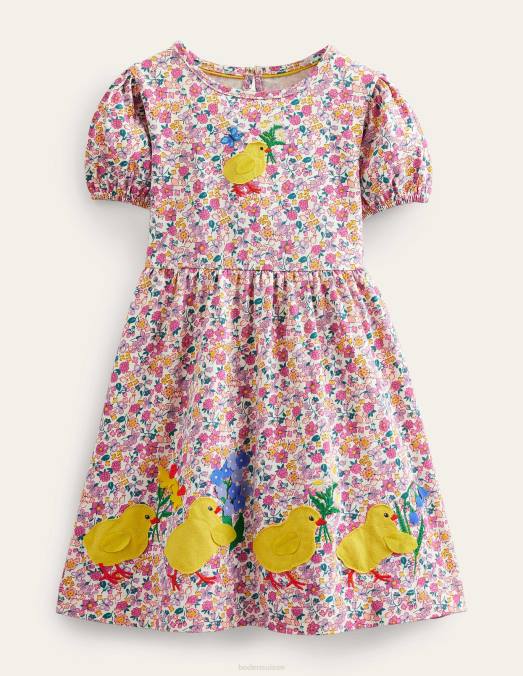 Boden vêtements baie de papillon aux pétales brillants filles robe en jersey à logo LB2X3115