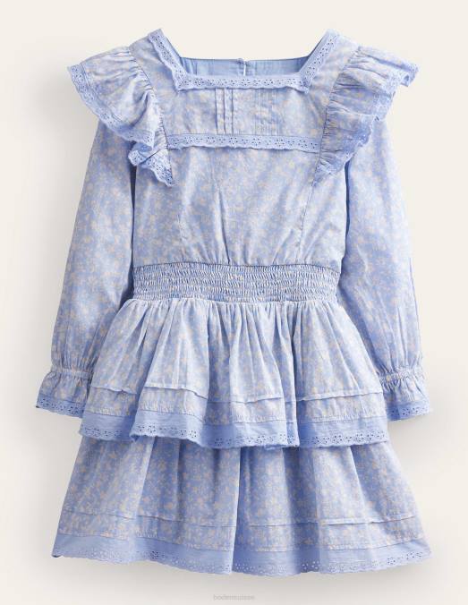 Boden vêtements bleu brunnera filles robe en dentelle tissée LB2X2911