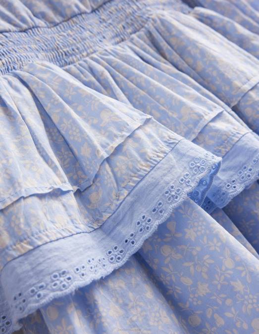 Boden vêtements bleu brunnera filles robe en dentelle tissée LB2X2911