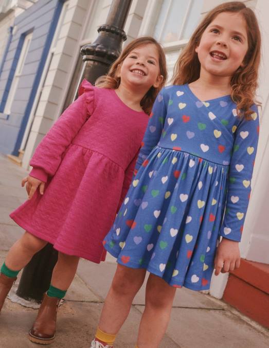 Boden vêtements coeurs de la marine universitaire filles robe ballerine en jersey LB2X750