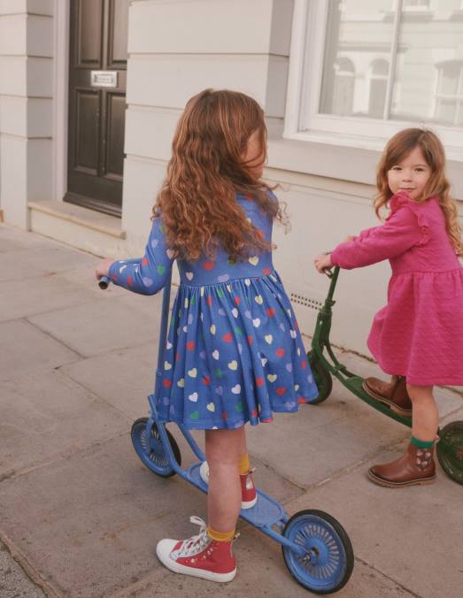 Boden vêtements coeurs de la marine universitaire filles robe ballerine en jersey LB2X750