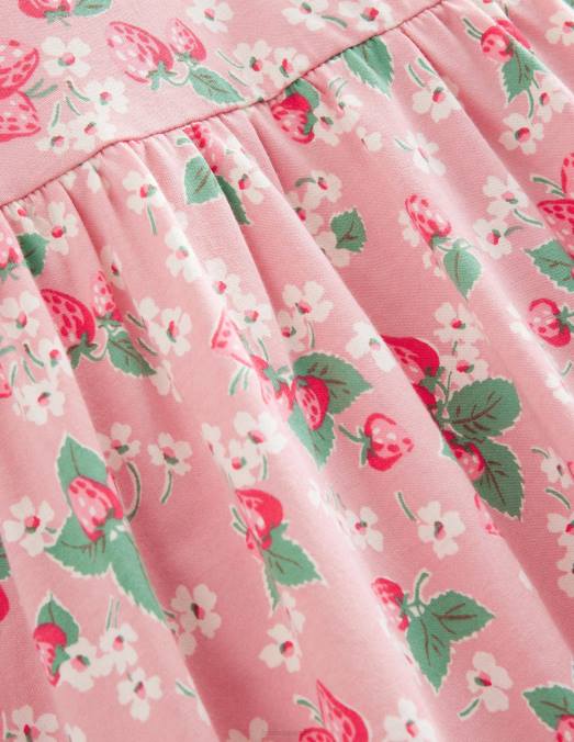 Boden vêtements fraises rose amande filles robe à manches bouffantes LB2X2777