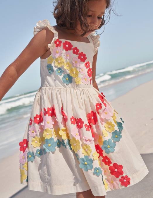 Boden vêtements gousse de vanille filles robe arc-en-ciel à fleurs flottantes LB2X2775