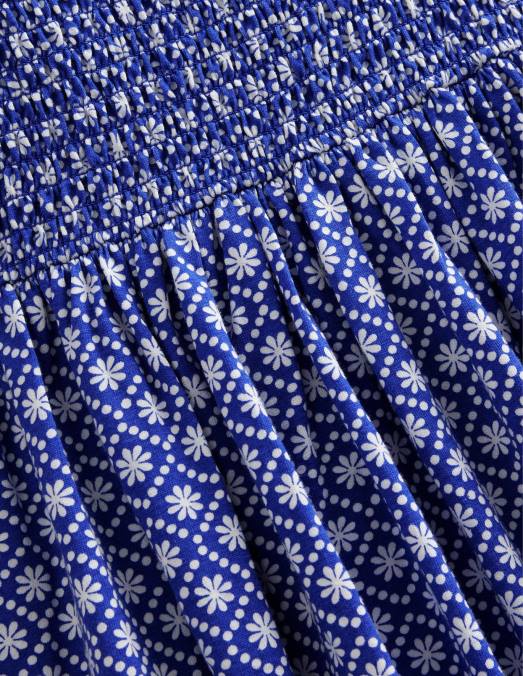 Boden vêtements marguerite bleue filles robe midi froncée en jersey LB2X3208