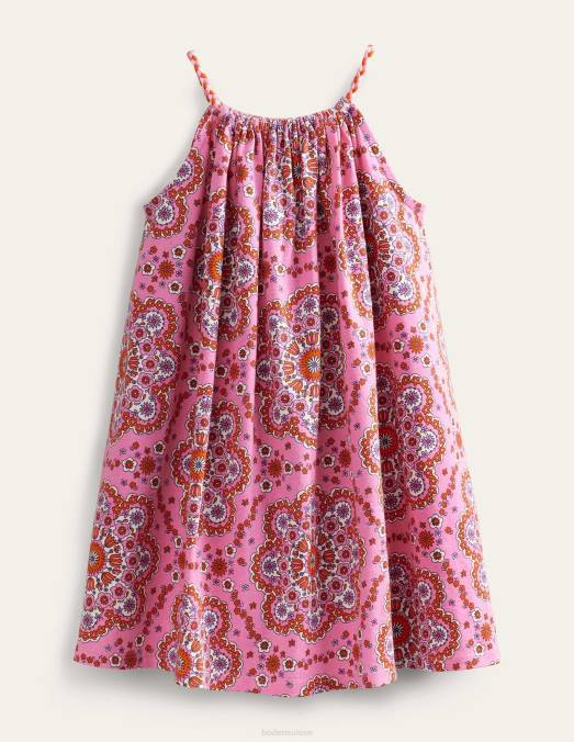 Boden vêtements marguerites rose pétale vif filles robe à bretelles en jersey tressé LB2X2830