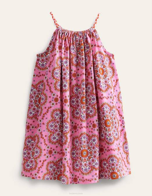 Boden vêtements marguerites rose pétale vif filles robe à bretelles en jersey tressé LB2X2830