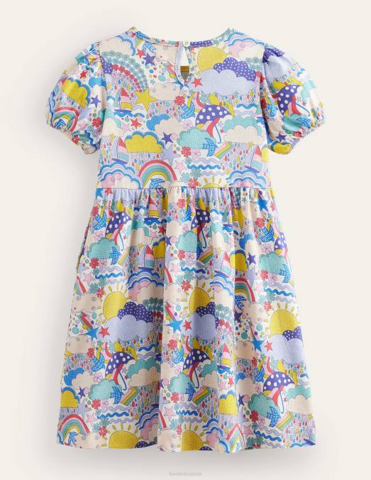 Boden vêtements multi météo filles robe en jersey à manches bouffantes LB2X2876