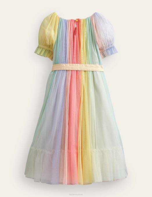 Boden vêtements multi-rayures filles robe en tulle arc-en-ciel LB2X3287