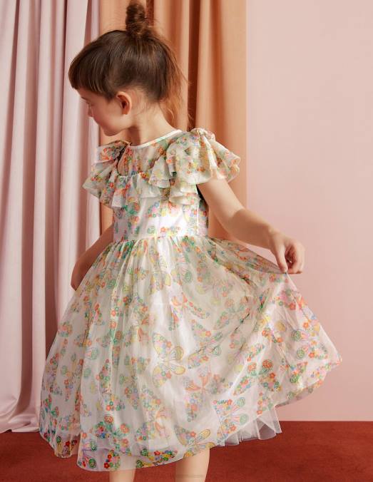 Boden vêtements papillons multiples ivoire filles robe en tulle à volants LB2X3293