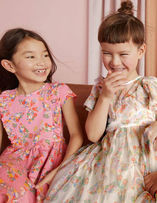 Boden vêtements papillons multiples ivoire filles robe en tulle à volants LB2X3293