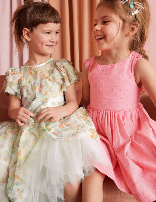Boden vêtements papillons multiples ivoire filles robe en tulle à volants LB2X3293