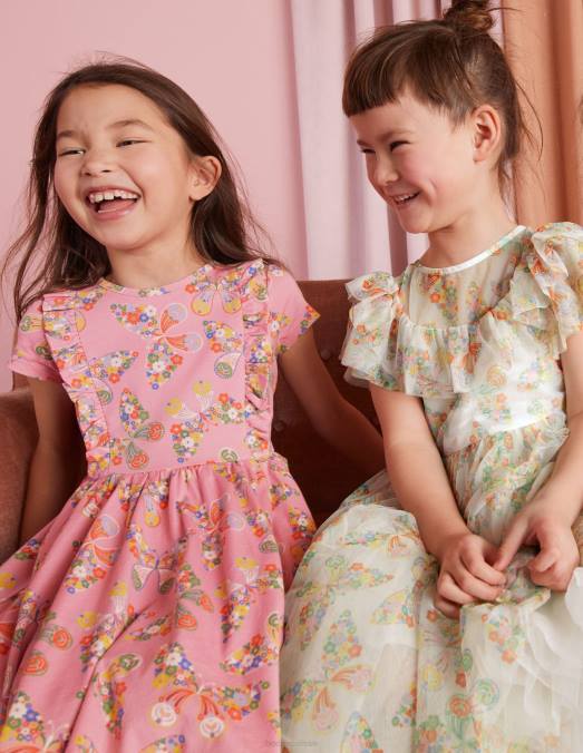 Boden vêtements papillons multiples ivoire filles robe en tulle à volants LB2X3293
